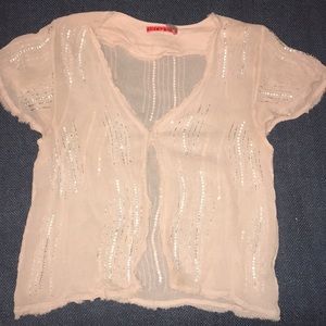 alice + olivia blush bejeweled caplet